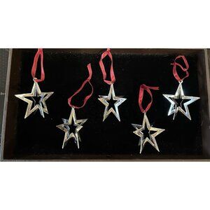 Set Of Five (5) Restoration Hardware Star Christmas Ornaments
